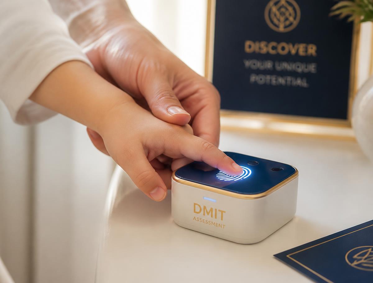 Gentle DMIT fingerprint scan for a child — safe, painless, no needles